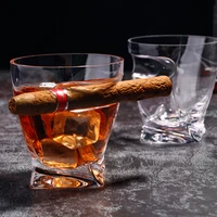 european creative special shaped cigar cup lead free crystal beer cup glass foreign wine cup wine set whisky cup spiral cup