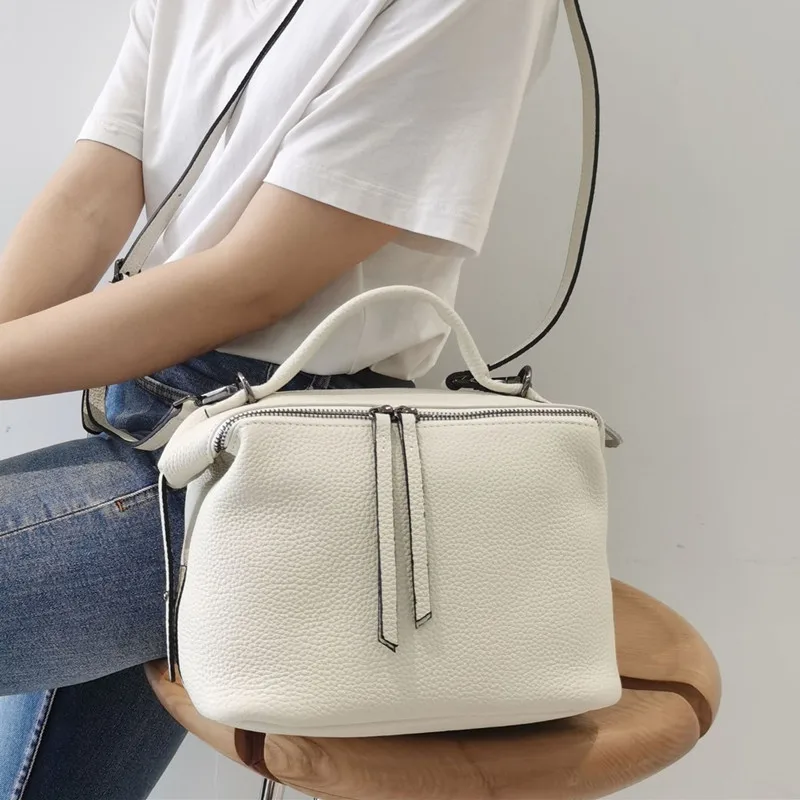 

Fashion Solid Genuine Leather Shoulder Bags For Women Crossbody Bag Casual Cowhide Small Messenger Bag Female Handbags and Purse
