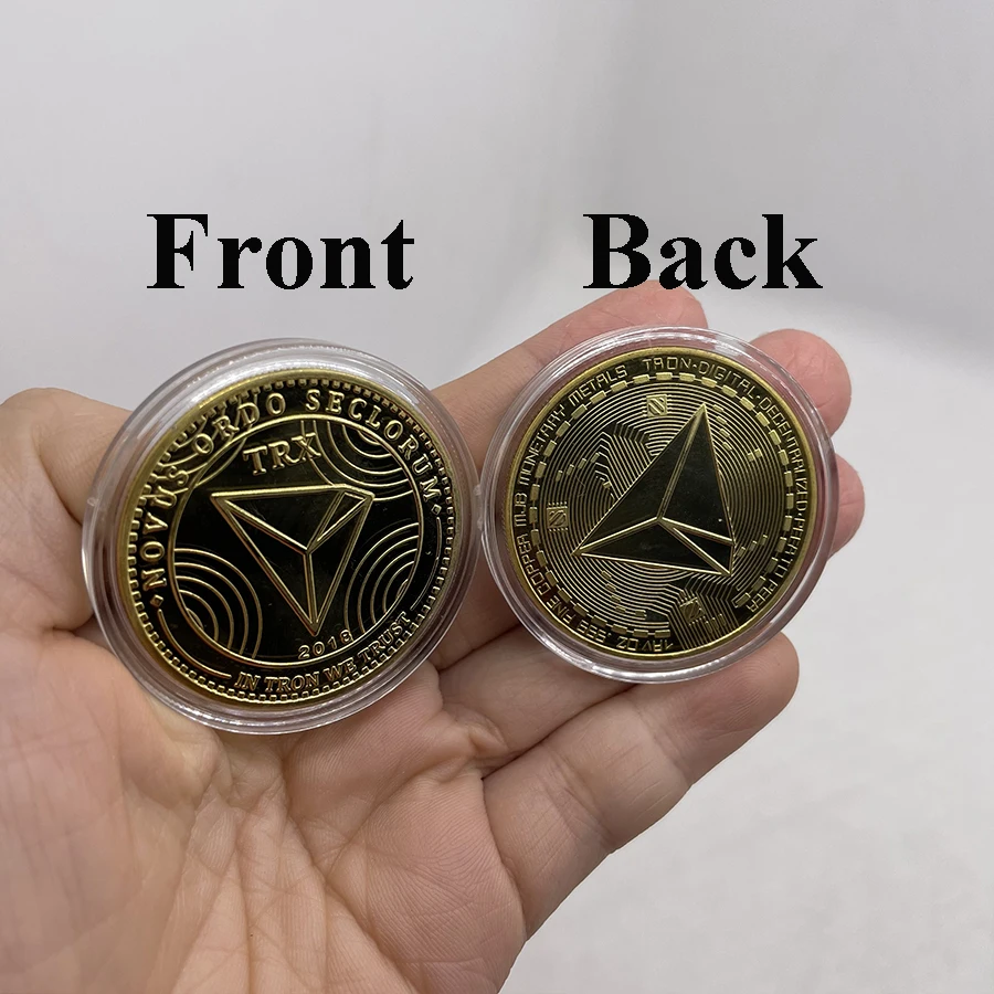 TRX TRON невалютная монета, физическая Серебряная или позолоченная памятная криптовалюта, коллекционная отличный подарок