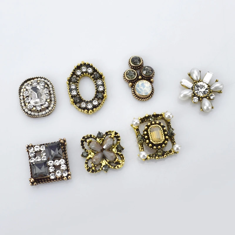 10 шт в ретро стиле из сплава виде металлического декоративные стразы кнопки для