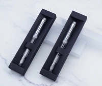 2pcs penbbs 494 piston fountain pen fully transparent resin clear quality ef f nib 0 38 0 5mm ink gift pen set for business