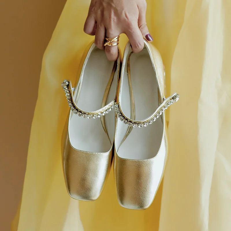 Женские золотистые туфли с квадратным носком phoety свадебные на каблуке цветными