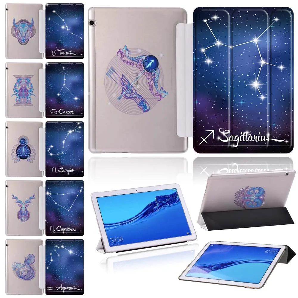 

Case for Huawei MediaPad T3 10 9.6-inch/MediaPad T5 10 10.1-inch Folding Tablet Cover Leather Trifold Stand Shell