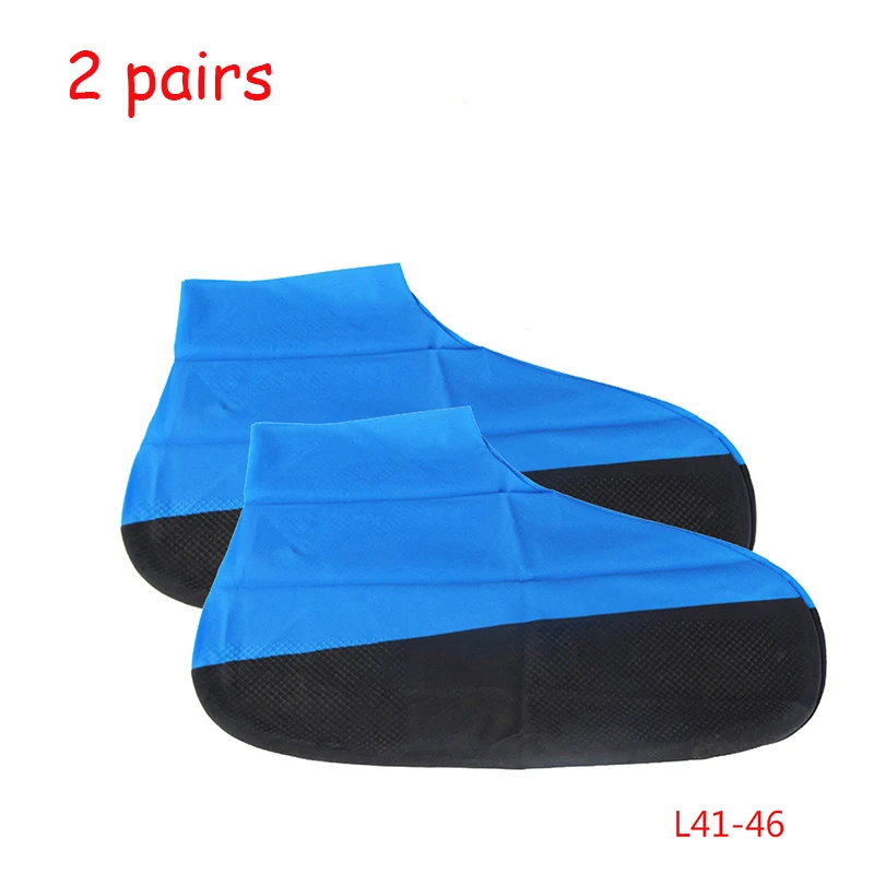 2pairs L(41-46) 1/2 пар дождевых чехлов для обуви с высоким голенищем из латекса, водонепроницаемая обувь унисекс, утолщенная одноразовая защита от дождя - Цвет: 2pairs L(41-46)