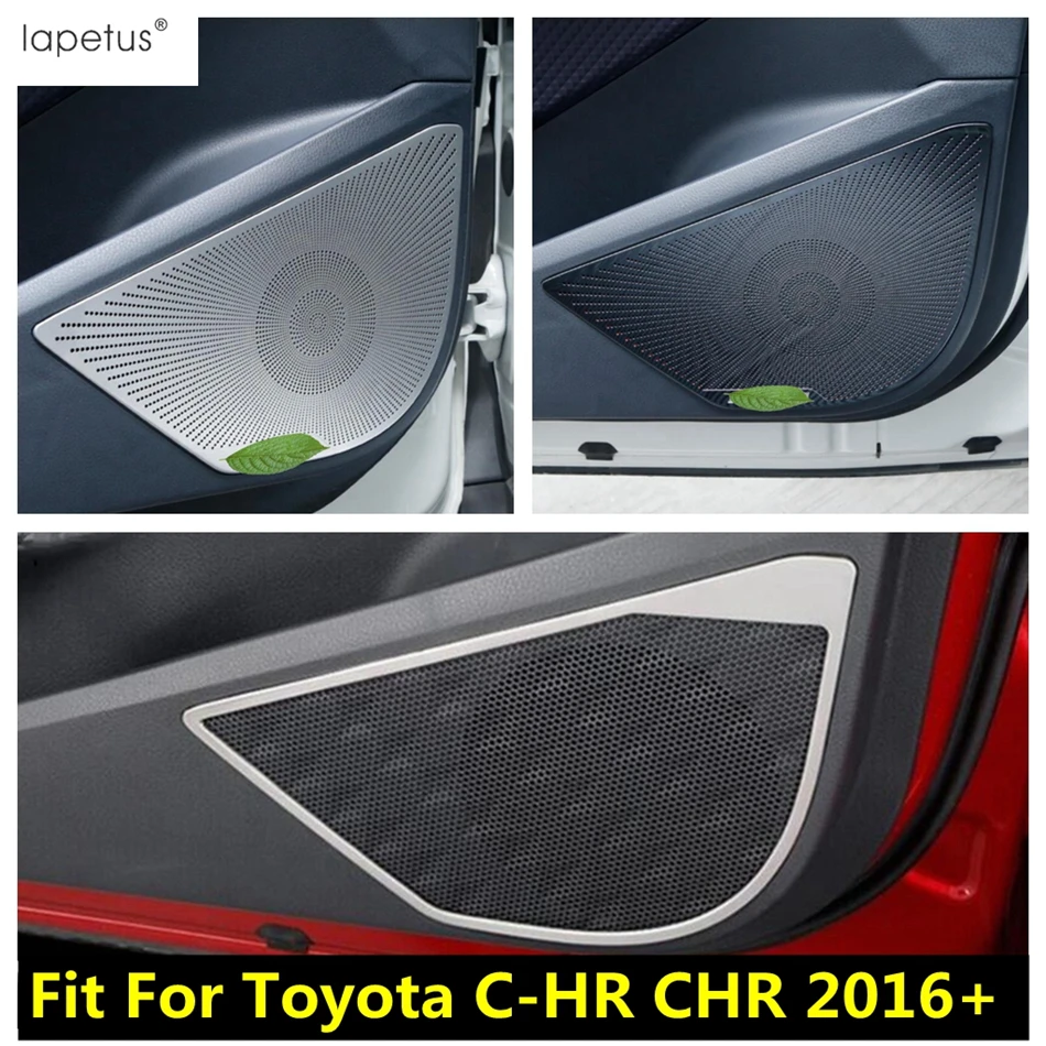 

Car Door Speaker Loudspeaker Frame Cover Trim Decor Interior Kit For Toyota C-HR CHR 2016 - 2022 Stainless Steel Accessories