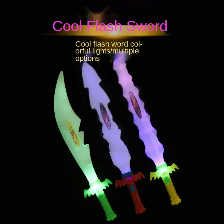 

New Electronic Luminous Toy Color Knife Children's Plastic Shark Sword Flash Induction Sword Stall Night Market Hot Commodity