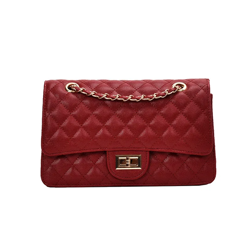 

The New Stylish Diamond Chain Bag Has A Textured One-shoulder Oblique Cross-bag
