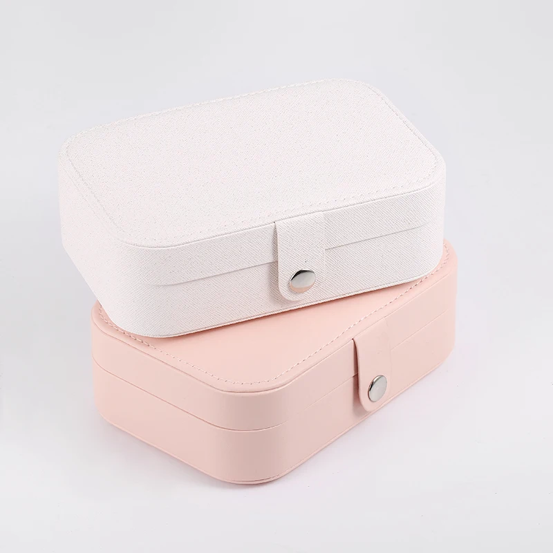 

CANNER Macaroon Jewelry Box Pinky Multi-function PU Leather Storage Case 2021 New Trendy Lady Women Earrings Rings Display Case