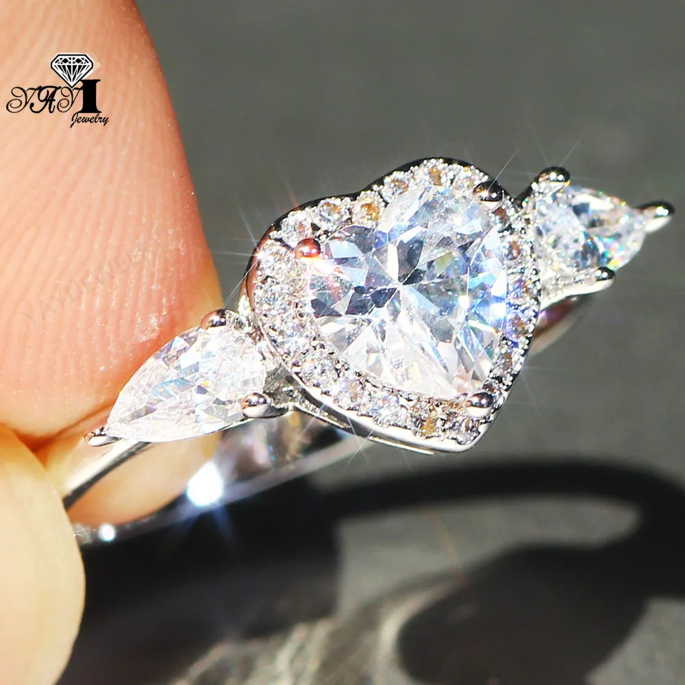 

Wholesale YaYI Fine Jewelry Fashion Princess Cut White Cubic Zirconia Silver Color Engagement Wedding Party Lovers Rings