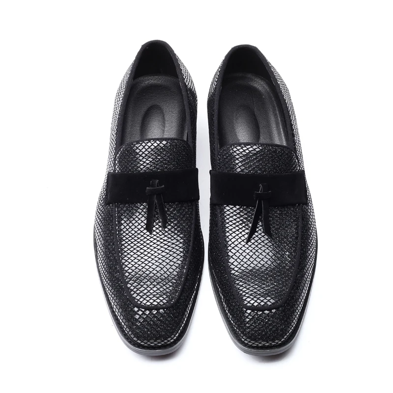 

Yomior Fashion Italian Style Pointed Toe Men Shoes Slip-On Leather Formal Dress Loafers Wedge Business Office Wedding Oxfords