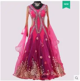 Only Dress as Photo Современный танцевальный костюм для гонок, Вышитое Сетчатое платье с бриллиантами, национальный стандарт для бальных танцев, джазовые танцевальные костюмы для сцены - Цвет: Only Dress as Photo