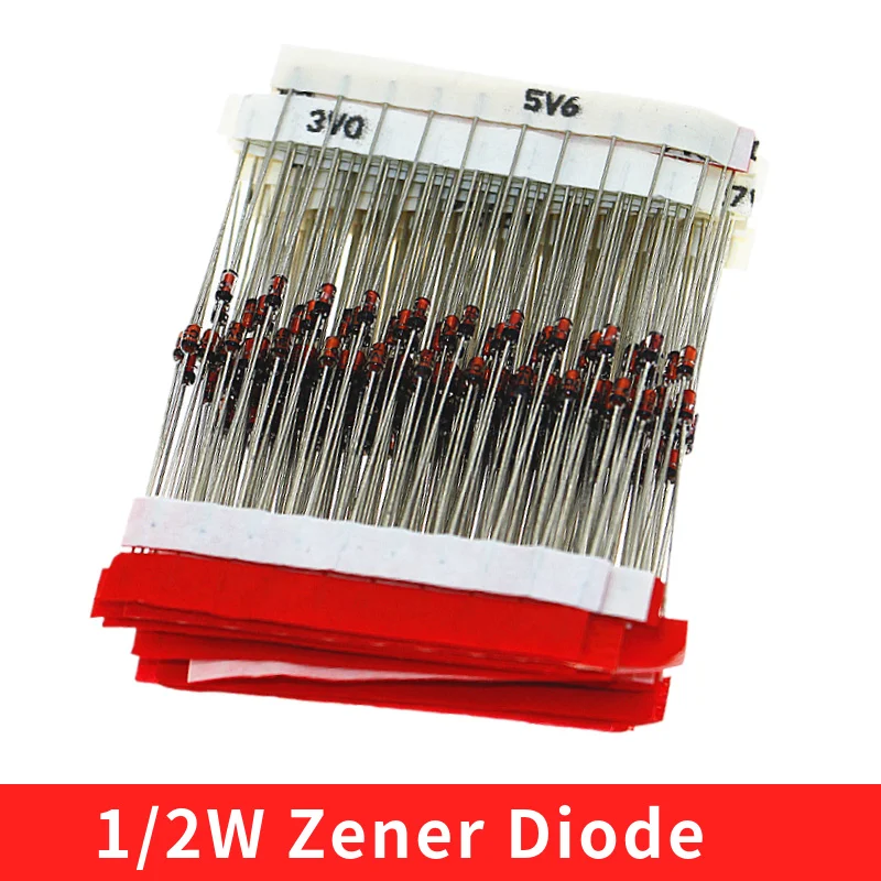 1/2W Zener Diode Assorted Kit (2V 3V 3.3V 3.6V 5.1V 5.6V 7.5V 10V 12V 13V 15V 16V 18V 20V 22V 24V 30V 33V 39V) Assortment Set