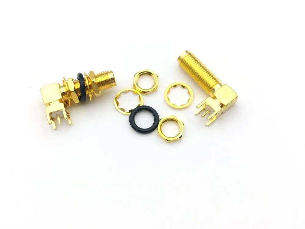 30 шт. медная ПК плата PCB Крепление SMA гнездо гайка переборка правый угол разъем