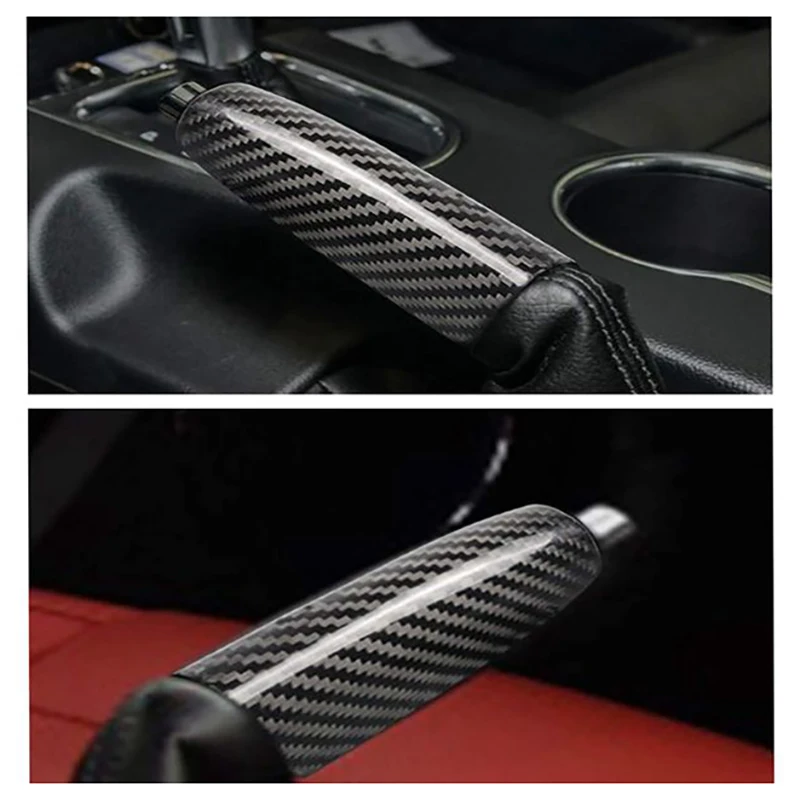 

Car ABS Carbon Fiber Handbrake Cover Grip Handle Lever Brake Handle Cover for Ford Mustang 2015-2021