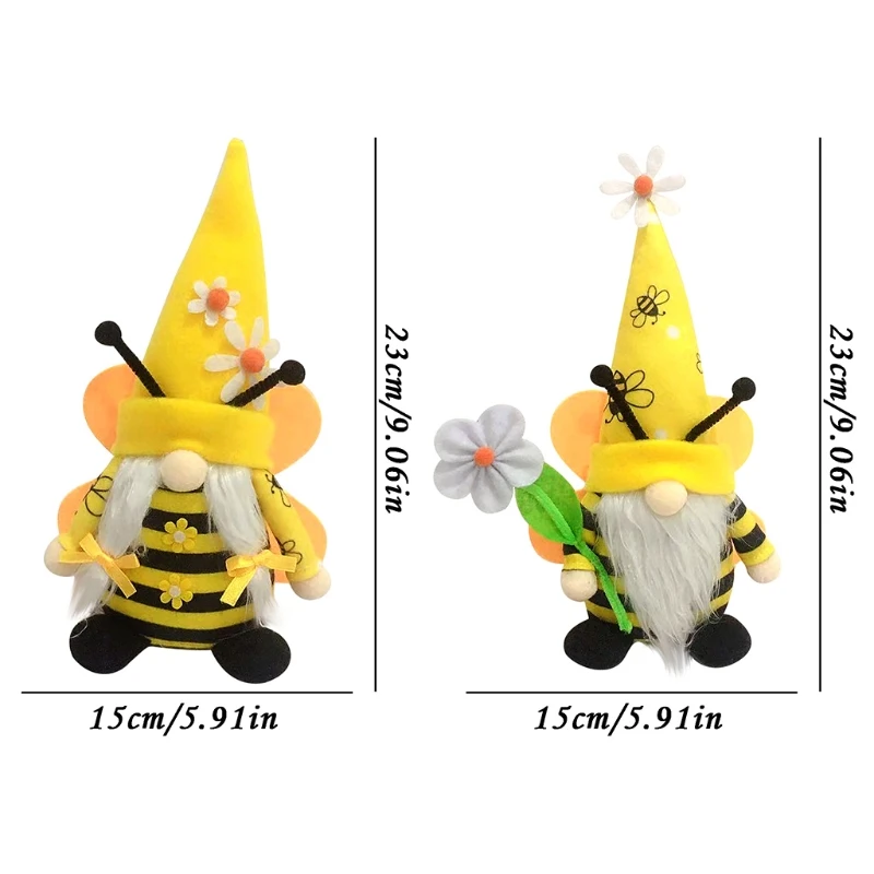 

Spring Easter Bumble Bee Gnome Tomte Nisse Swedish Elf Home Farmhouse Kitchen Decor Shelf Tiered Tray Decorations