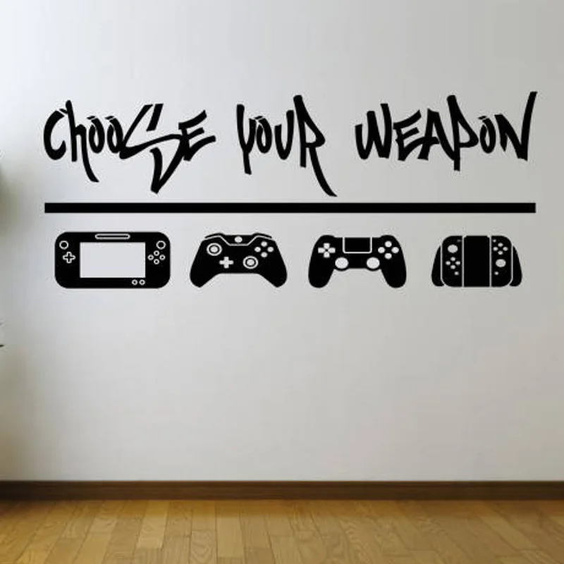 

Choose Your Weapon Video Game Vinyl Decal Wall Sticker For Game Room Boy Birthday Gift Wallpaper Mural