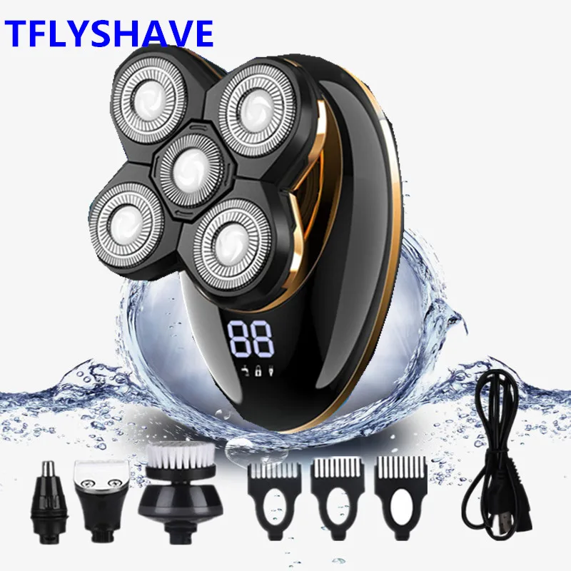 TFLYSHAVE 5 в 1 USB Аккумуляторная Мужская электробритва с плавающими головками