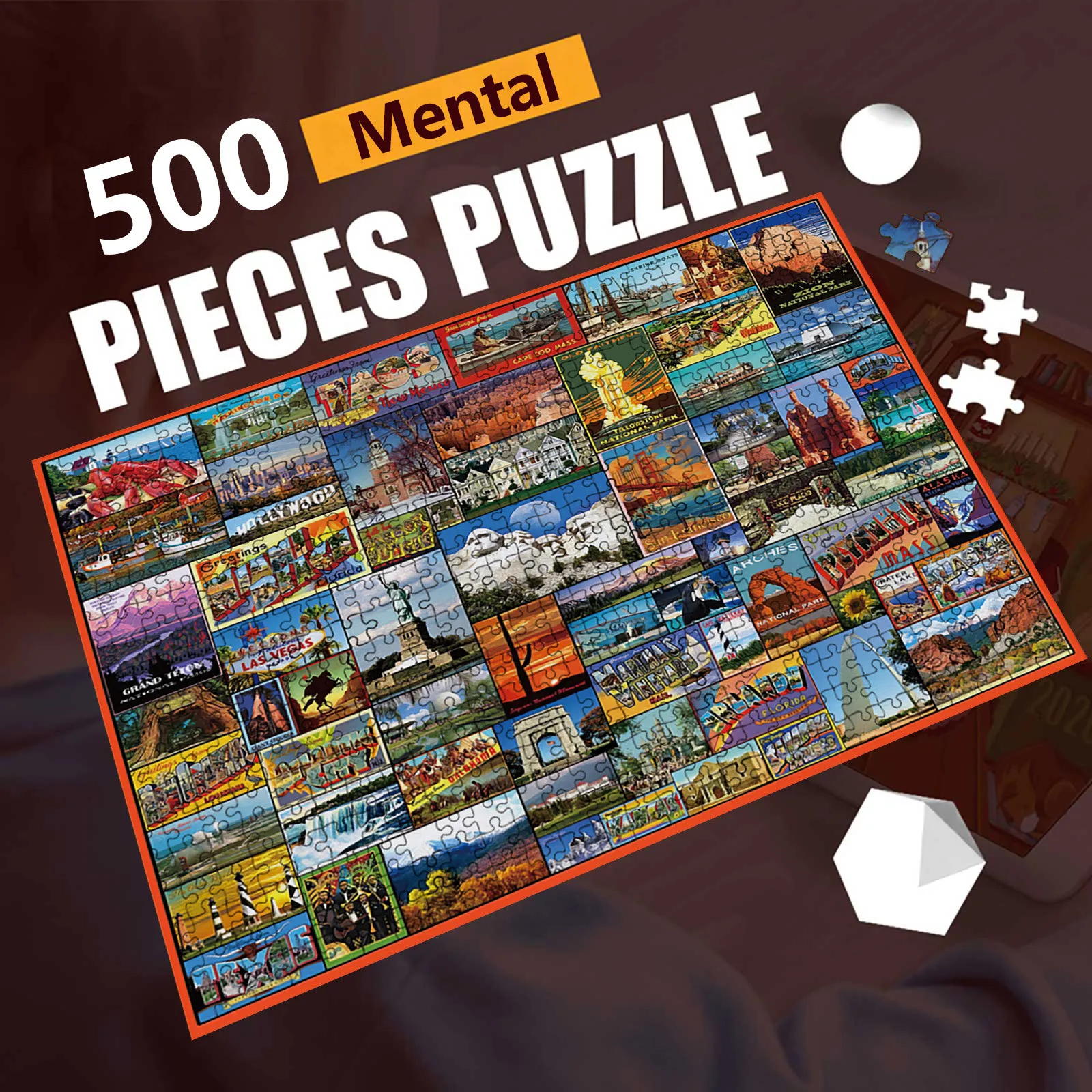 

HIINST 2 set * 500 pieces Adults Jigsaws Puzzles American rural landscape Large Puzzle Game Toys Gifts For Family & Friends 2021