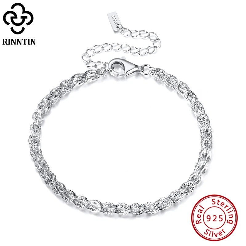 

Rinntin New Design 925 Sterling Silver 3.5mm Phoenix Tail Chain Bracelet for Women Italian Unique Jewelry Accessories SB112