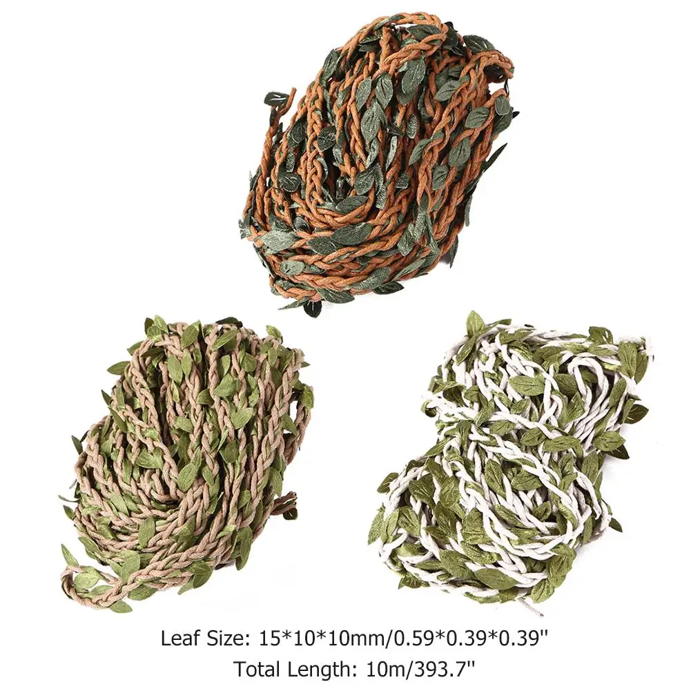 

10m DIY Fake Leaves Vine Garland Plants Wax String Home Garden Party Christmas Wall Window Decoration Accessories