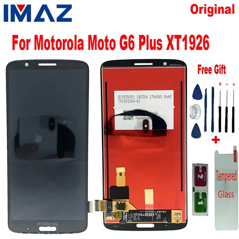 

IMAZ Tested Original 5.93" LCD For Motorola Moto G6 Plus LCD Display Touch Screen Digitizer Assembly For Moto g6 plus XT1926 LCD