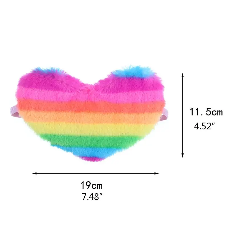 

Cartoon Love Heart Shape Eye Mask Cover Soft Plush Sleeping Nap Blindfold Travel Eyeshade Eyepatch