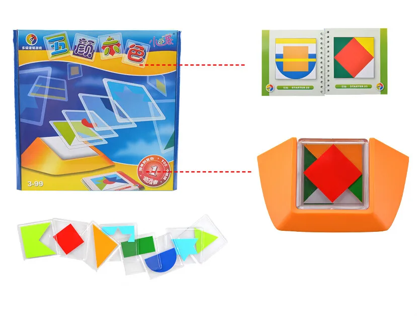 100 Challenge игра головоломка с цветным кодом Tangram доска игрушка детская развивающая