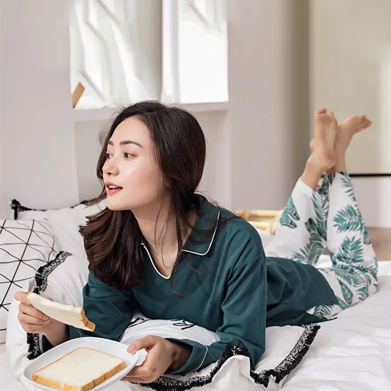 Fdfklak Suit For Pregnant Pyjamas Sleepwear Matternity Clothes Korean Homewear 2020 Spring Autumn Cotton Pregnancy Pijama enlarge