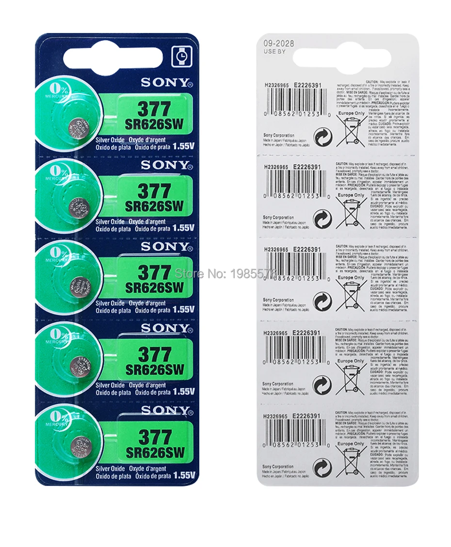 4 шт./лот для sony 1,55 V AG4 377A 377 LR626 SR626SW SR66 LR66 кнопочный элемент батарея монетного типа для часов оксида серебра Сделано в Японии