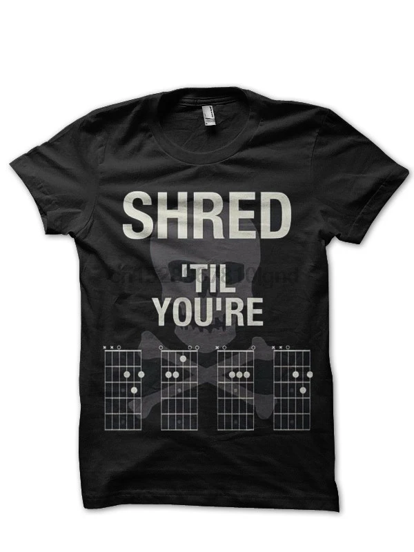 Shred Till YouRe Dead Guitar Chords черная футболка | Мужская одежда