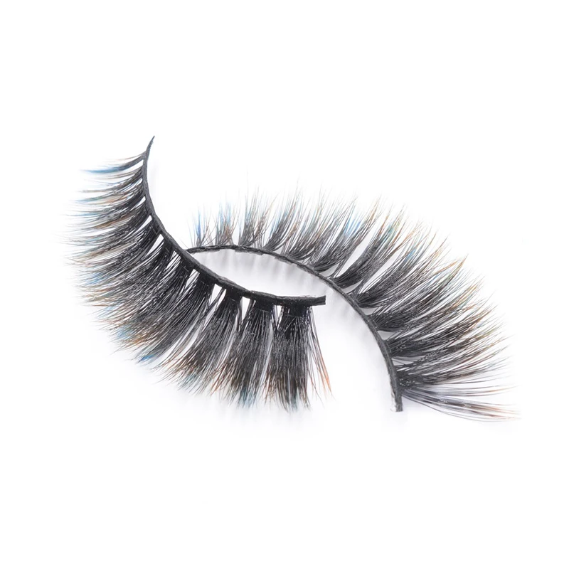

Wyuen Rainbow Colored Eyelashes Colorful Mink Eye lashes Soft Cilios Blue Brown Eyelashes Maquiagem Make up Mink Lashes LX