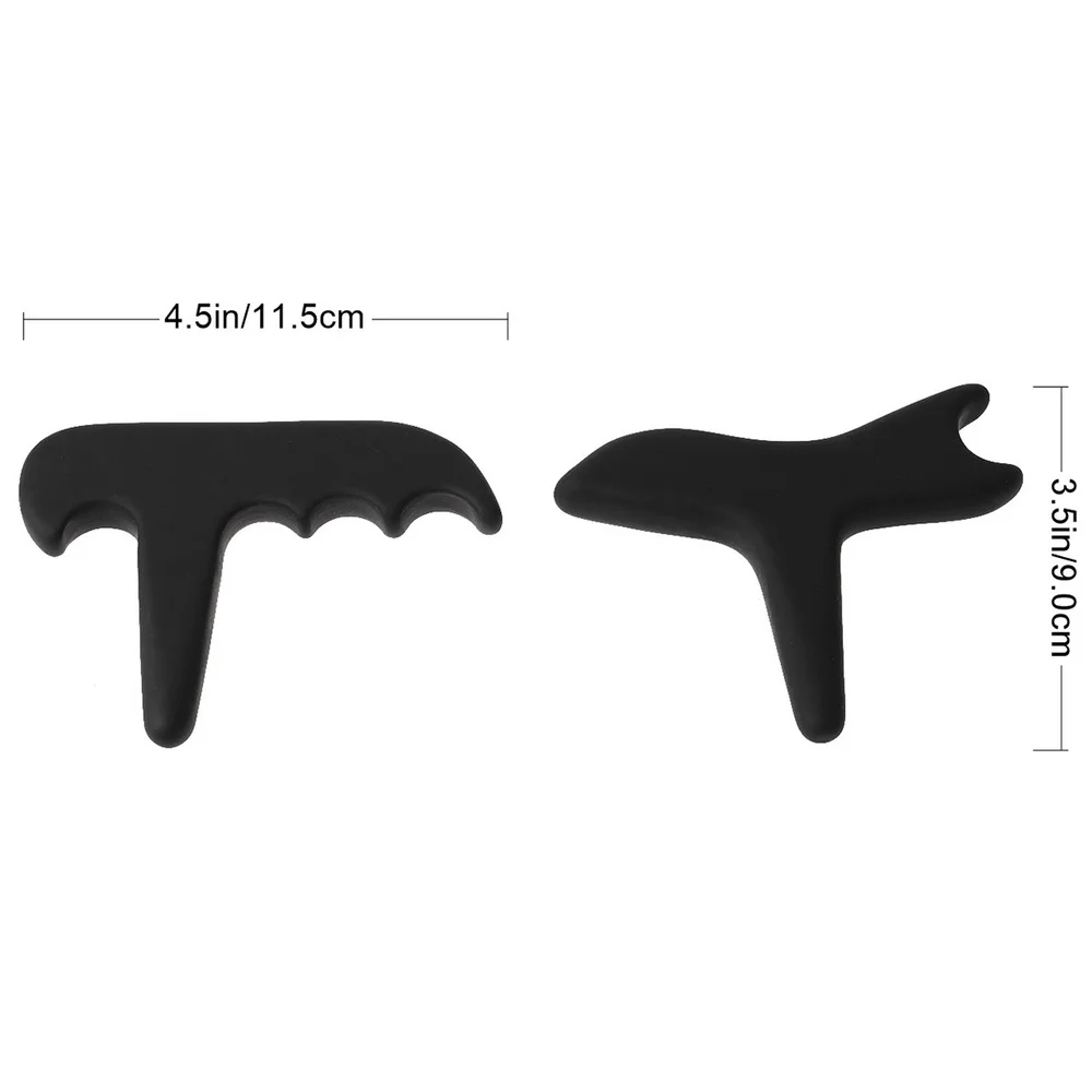 

2Pcs Natural Obsidian Plate Scraping Treatment Plate Therapy Plate Scraping Plate Scraping Bar (Black)