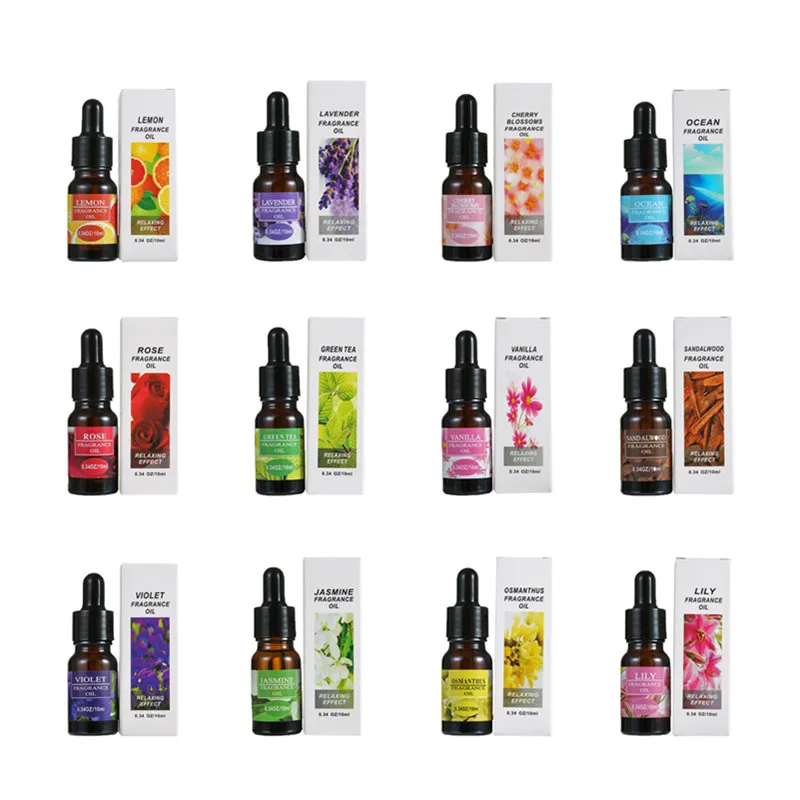 10ML/Bottle Essential Oils for aroma diffuser air Humidifier Aromatherapy Water-soluble Oil 12 Kinds of Fragrance to choose