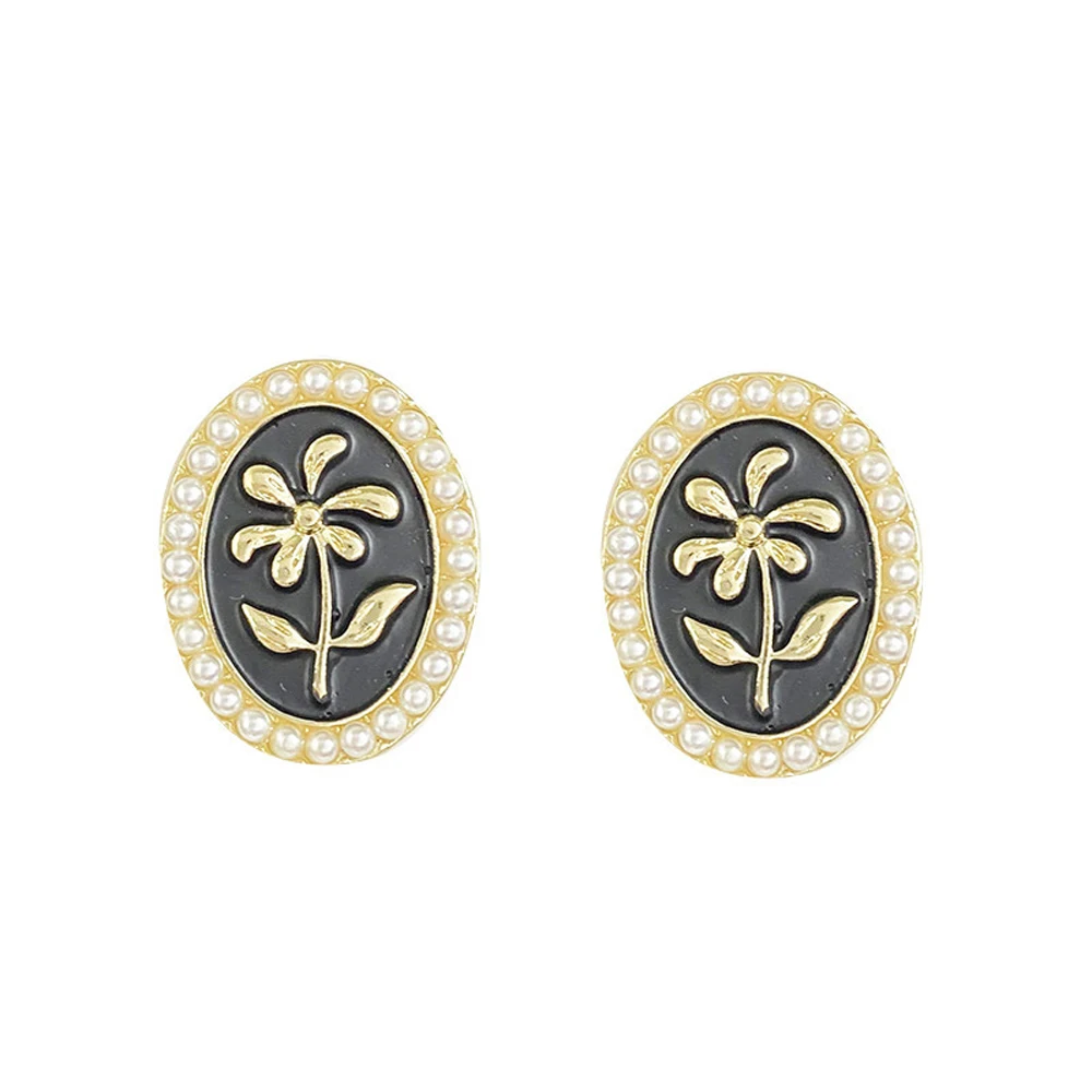 

French style Flower Design Stud Earrings Women Fashion Personality Style Restoring Ancient Ways Of Fine Jewelry Gifts Earrings