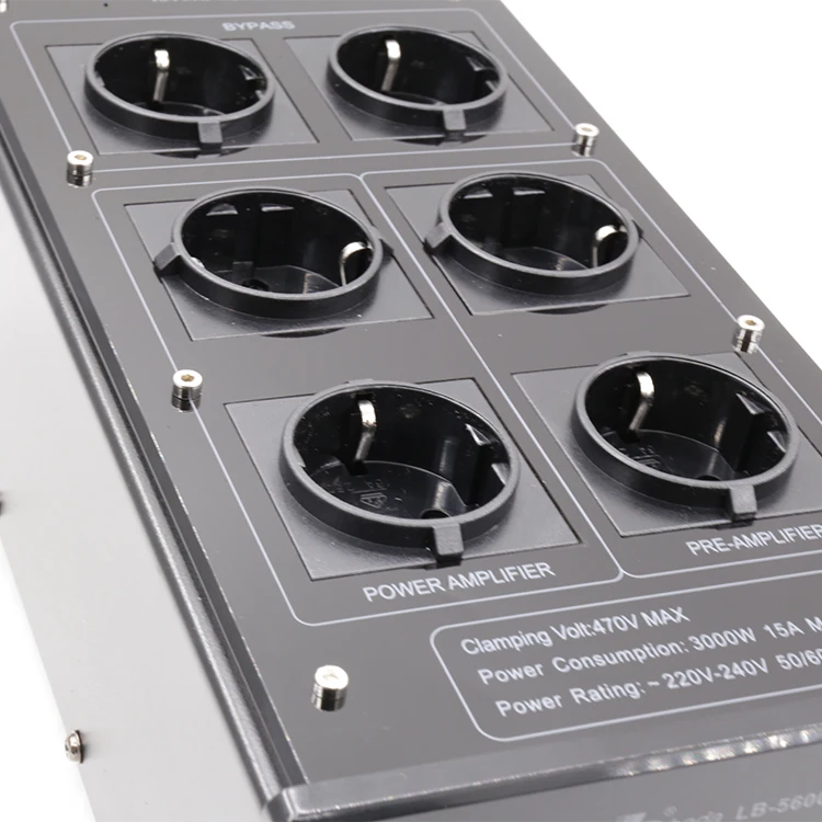 Bada LB-5600 HIFI ЕС распределитель питания 6 Schuko фильтр для очистки питания/с дисплеем