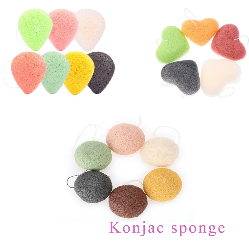 Губка 2 Konjac для отшелушивания кожи лица с естественной щеткой очищения