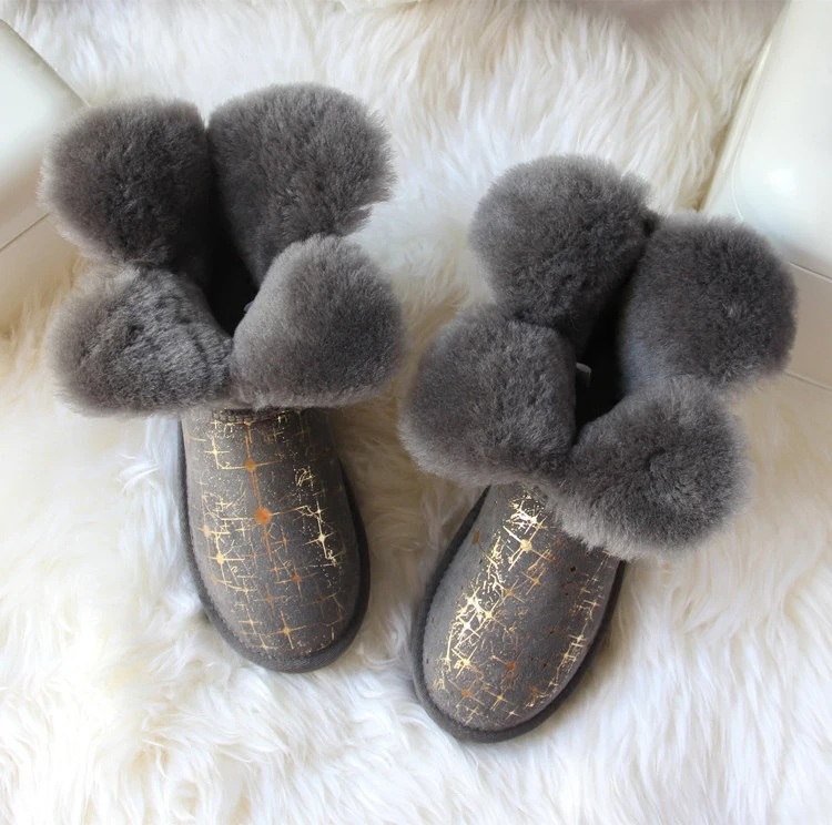 Женские зимние ботинки ботильоны Теплая шерсть Натуральный мех Натуральная