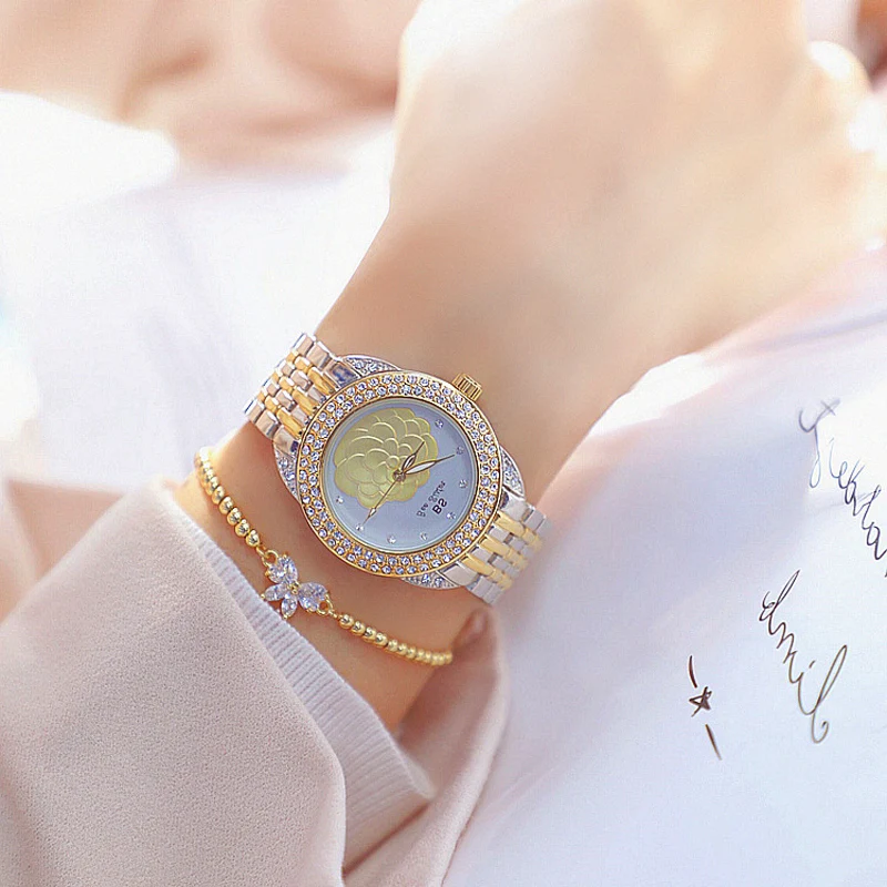 2019 женские часы лучший бренд класса люкс часы-браслет из розового золота для дам