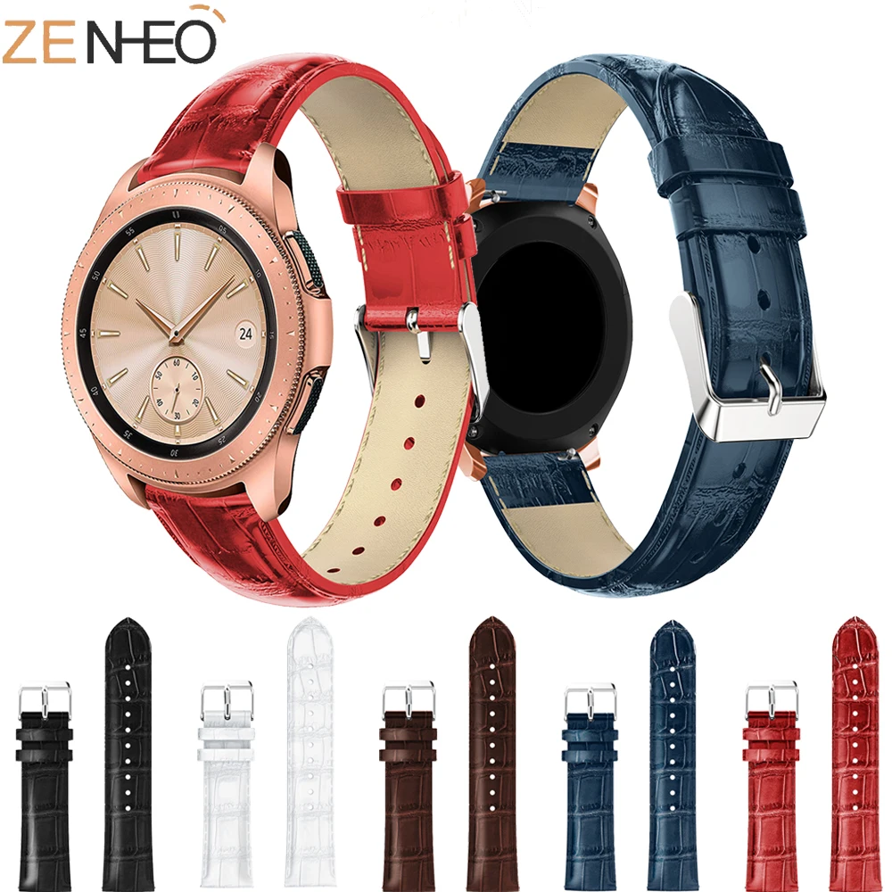 

New fashion for samsung galaxy watch 42mm smart watch band wrist strap crocodile belt strap 20mm replacement watch bands
