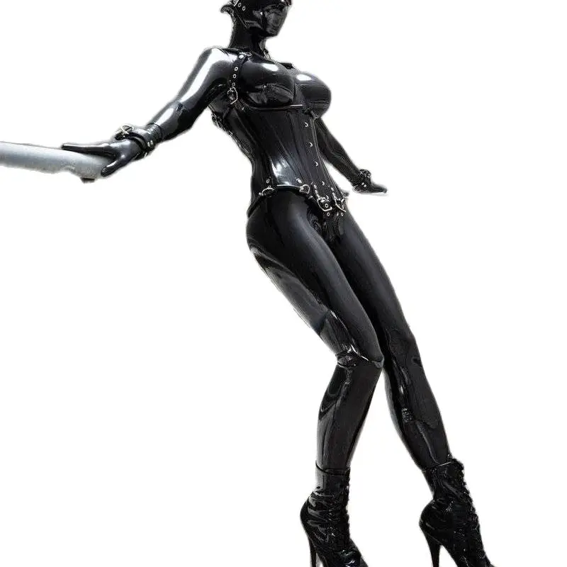 Латексные костюмы кошки наряды корсет нижнее белье чулки подтяжки полный