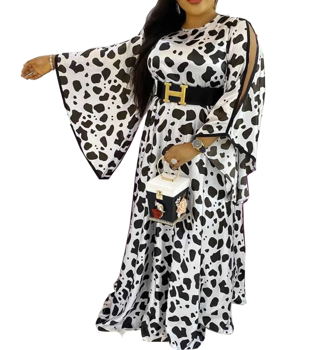 

Fashion Leopard African dresses for women maxi ankara dresses dashiki print evening party long dress