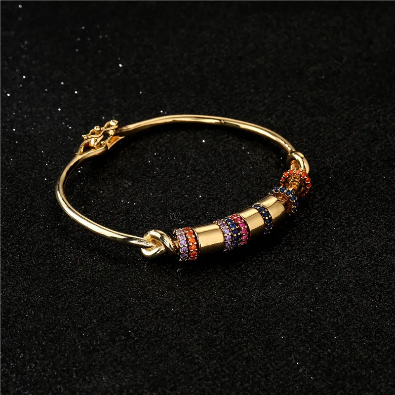 Новое поступление роскошный раздвижной красочный браслет с бусинами из фианита