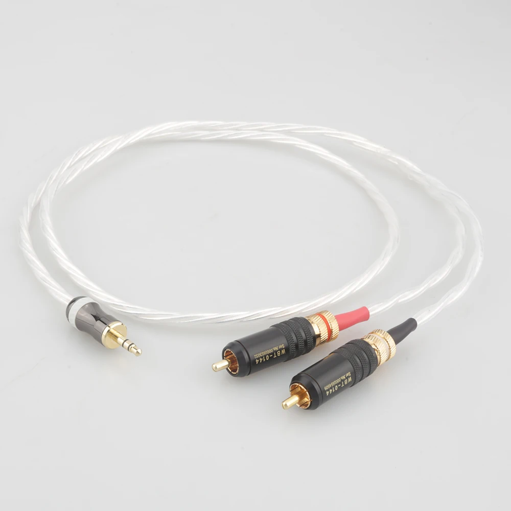 

HIFI Nordost Odin аудиофил Серебряный AUX 3,5 мм гарнитура штекер к 2 RCA разъем аудио сигнальная линия компьютер и аудио кабель подключения