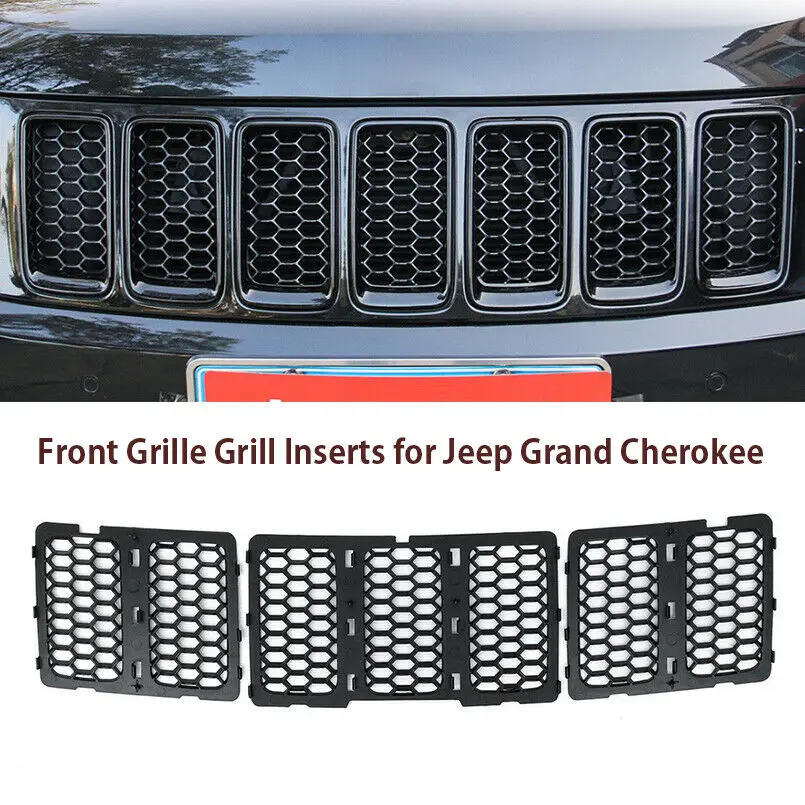

Хромированные черные вставки для передней решетки для Jeep Grand Cherokee 2015-2015 2016