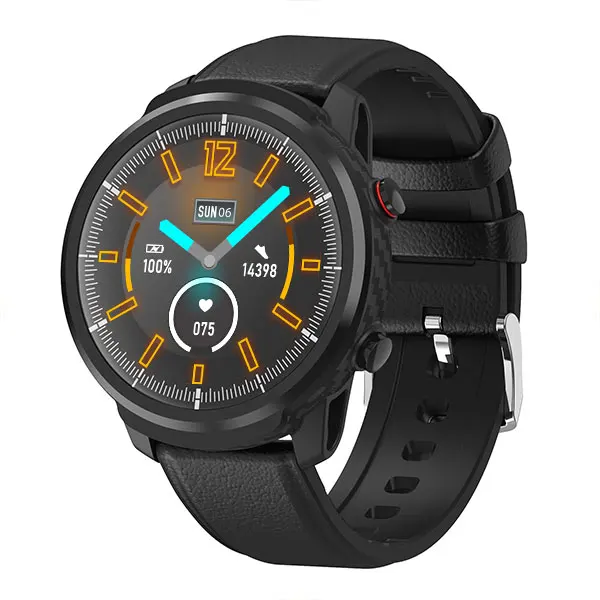 leather strap black Новинка, L3, полный сенсорный смарт-часы для мужчин и женщин, спортивный фитнес-трекер, монитор сердечного ритма, несколько видов спорта, умные часы для IOS, Android - Цвет: leather strap black