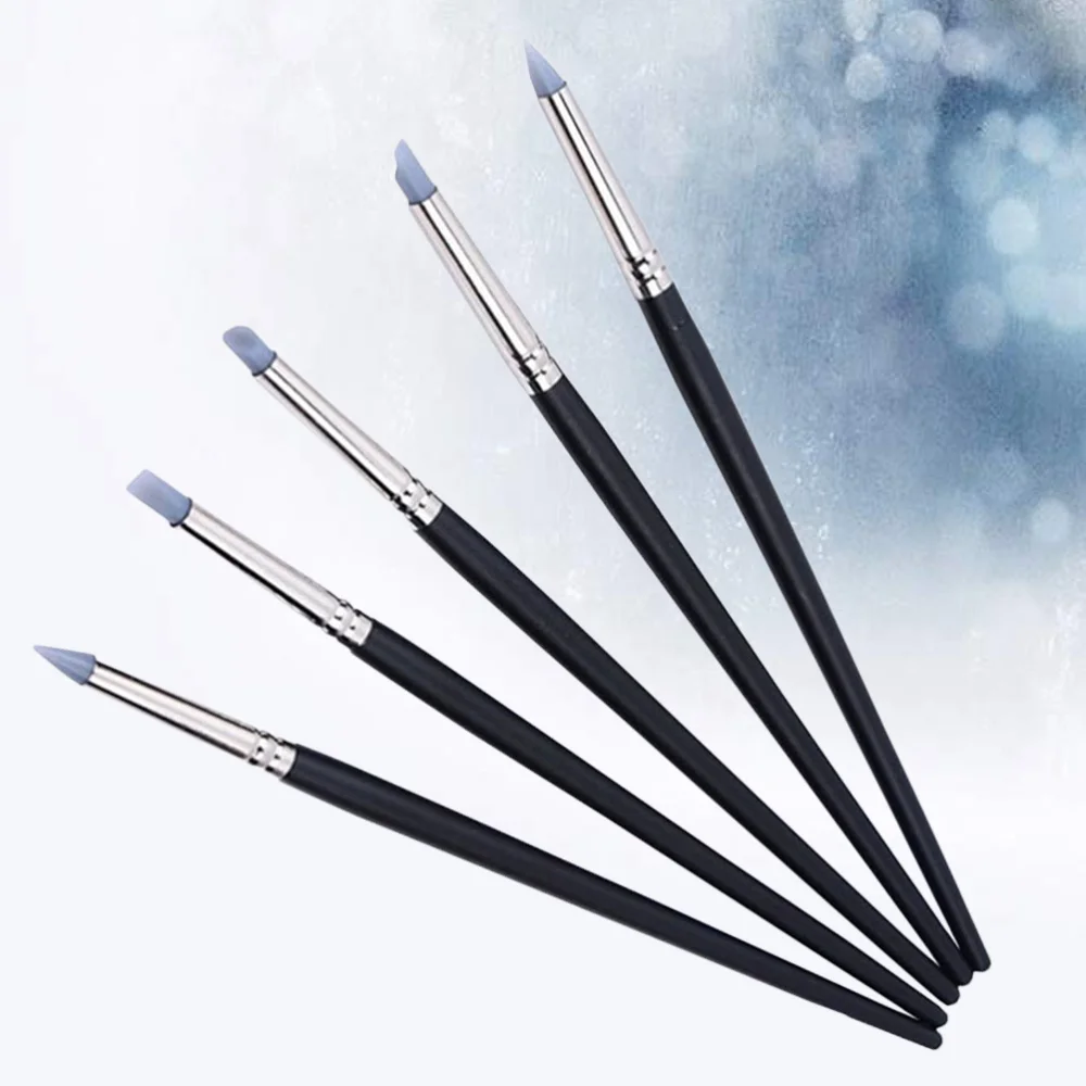 

5pcs DIY Clay Tools Nail Art Pen Brushes Silicone Nail Art Craft Pottery Clay Pen Modelling Shaper Nail Art