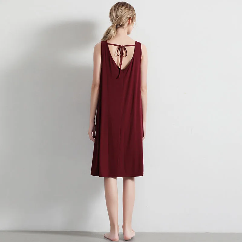 Elifashion новое летнее женское однотонное платье без рукавов домашняя одежда пижамы