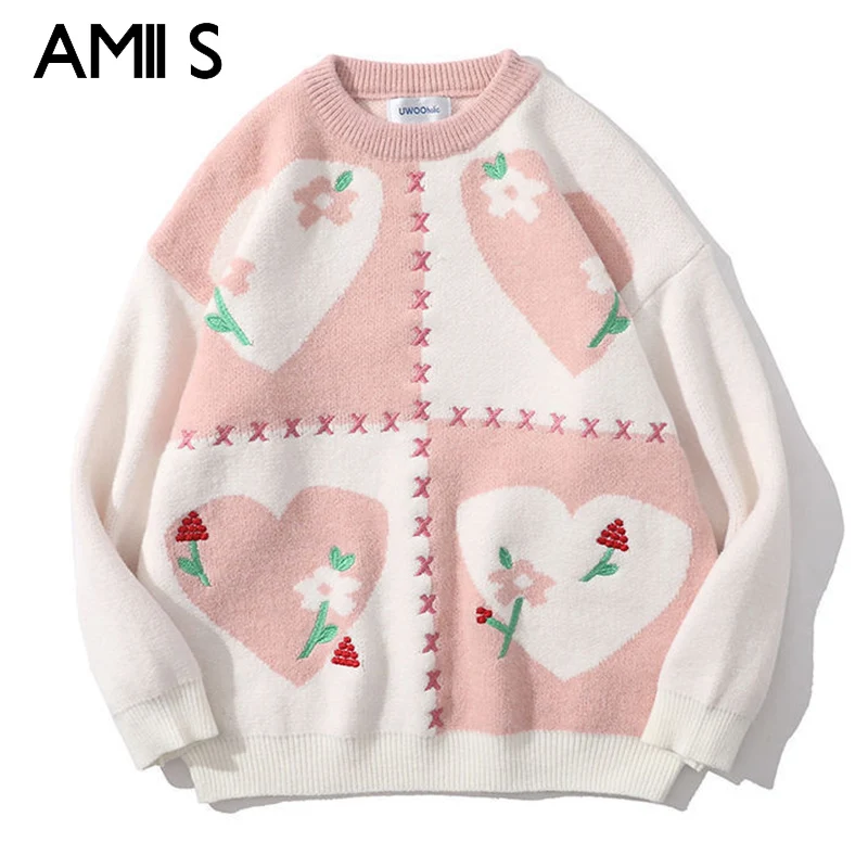 

Женский свитер, новинка 2021, теплый вязаный свитер с надписью love, милый пуловер, Модный повседневный плюшевый Топ для пар в стиле Харадзюку, б...