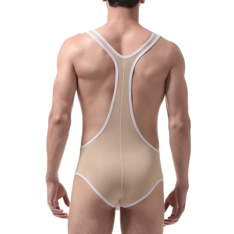 Ice Silk Мужское нижнее белье Мужской Прозрачный корсет нейлон утягивающий для