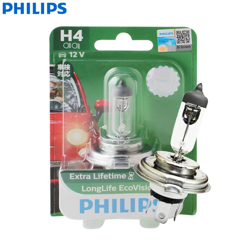 Philips LongLife Eco Vision H1 H4 H7 9003 12V LLECOB1 Автомобильная галогенная фара OEM Лампа